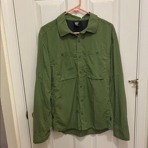 REI Men's Olive Green Casual Button Down Shirt